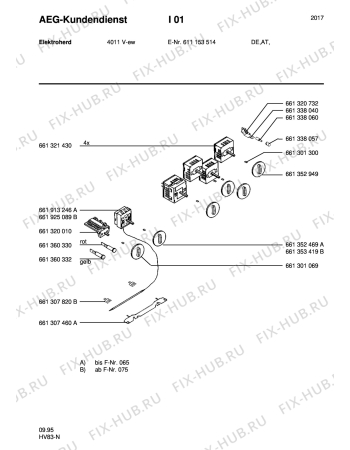 Взрыв-схема плиты (духовки) Aeg 4011V-W - Схема узла Section7